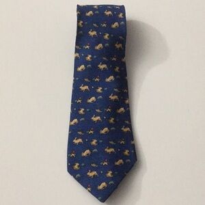 Authentic Hermès Bunny Tie Medium Blue